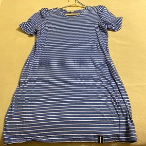 Court and Rowe Blue and White Short Sleeve Stripe Dress Size M